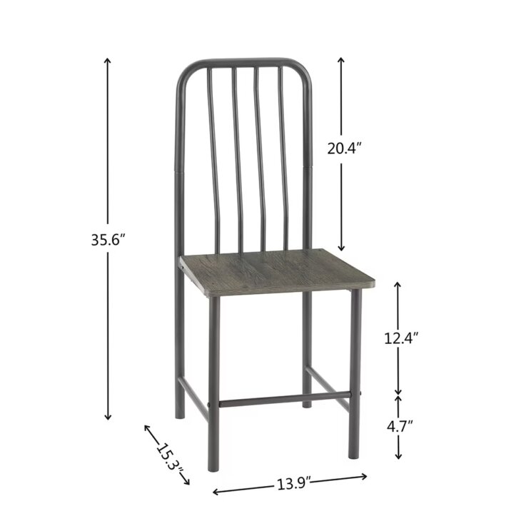 Metal Chair For Home Office Kitchen Dining Room, Black & Brown - Image 7