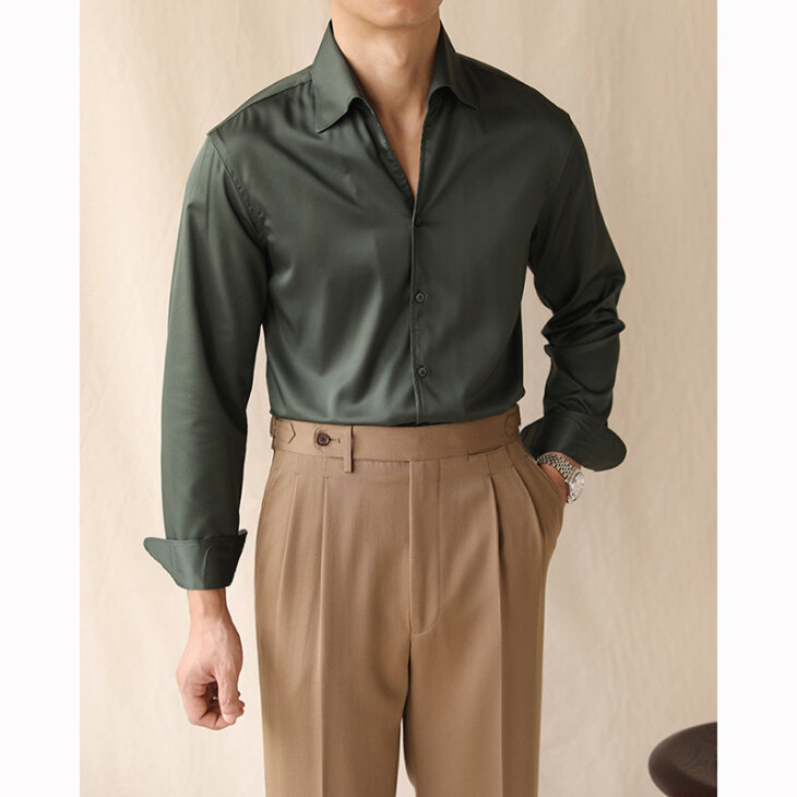 One-piece Collar Long-sleeved Shirt - Image 5