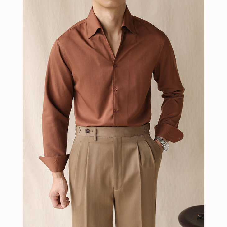 One-piece Collar Long-sleeved Shirt - Image 3