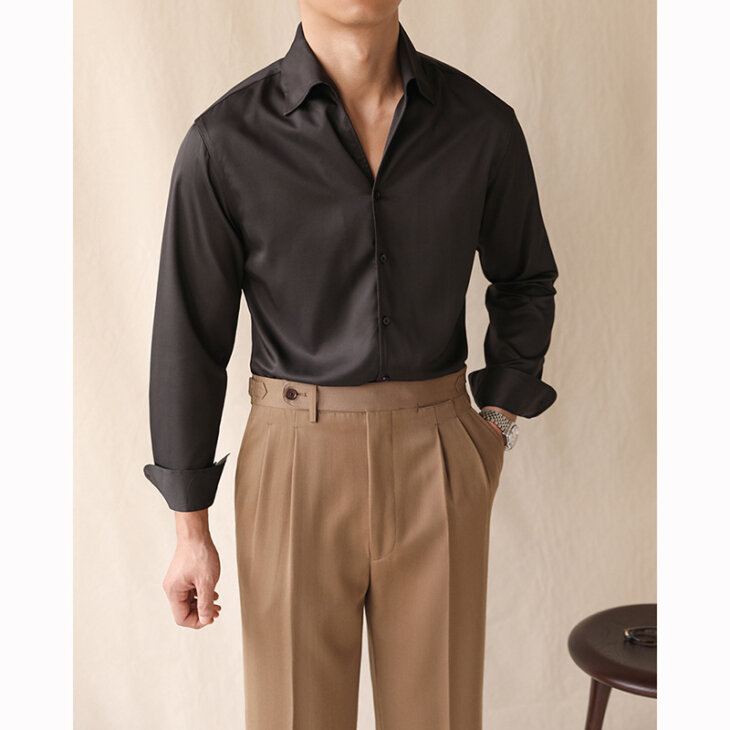 One-piece Collar Long-sleeved Shirt - Image 4